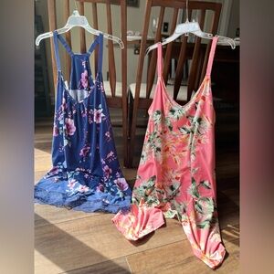 Two lovely Apt 9 Sleepwear Nightgowns,Size 2X! Peach/Royal w/ adjustable straps!